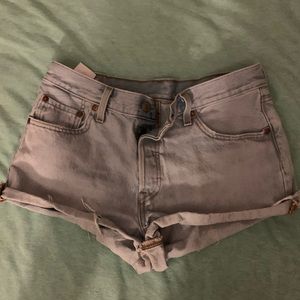light wash denim LEVI jean shorts